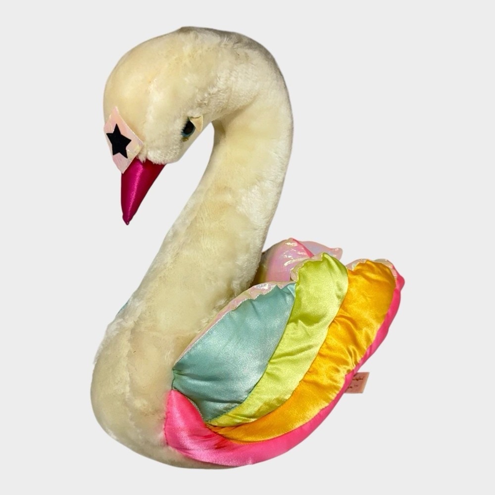 Commonwealth My Beautiful Swan Plush Unisex 14" White Good Vintage 1985 Rainbow